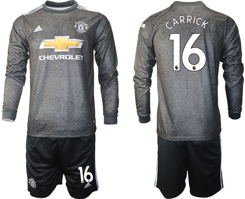 Men 2020-2021 club Manchester united away long sleeve #16 black Soccer Jerseys
